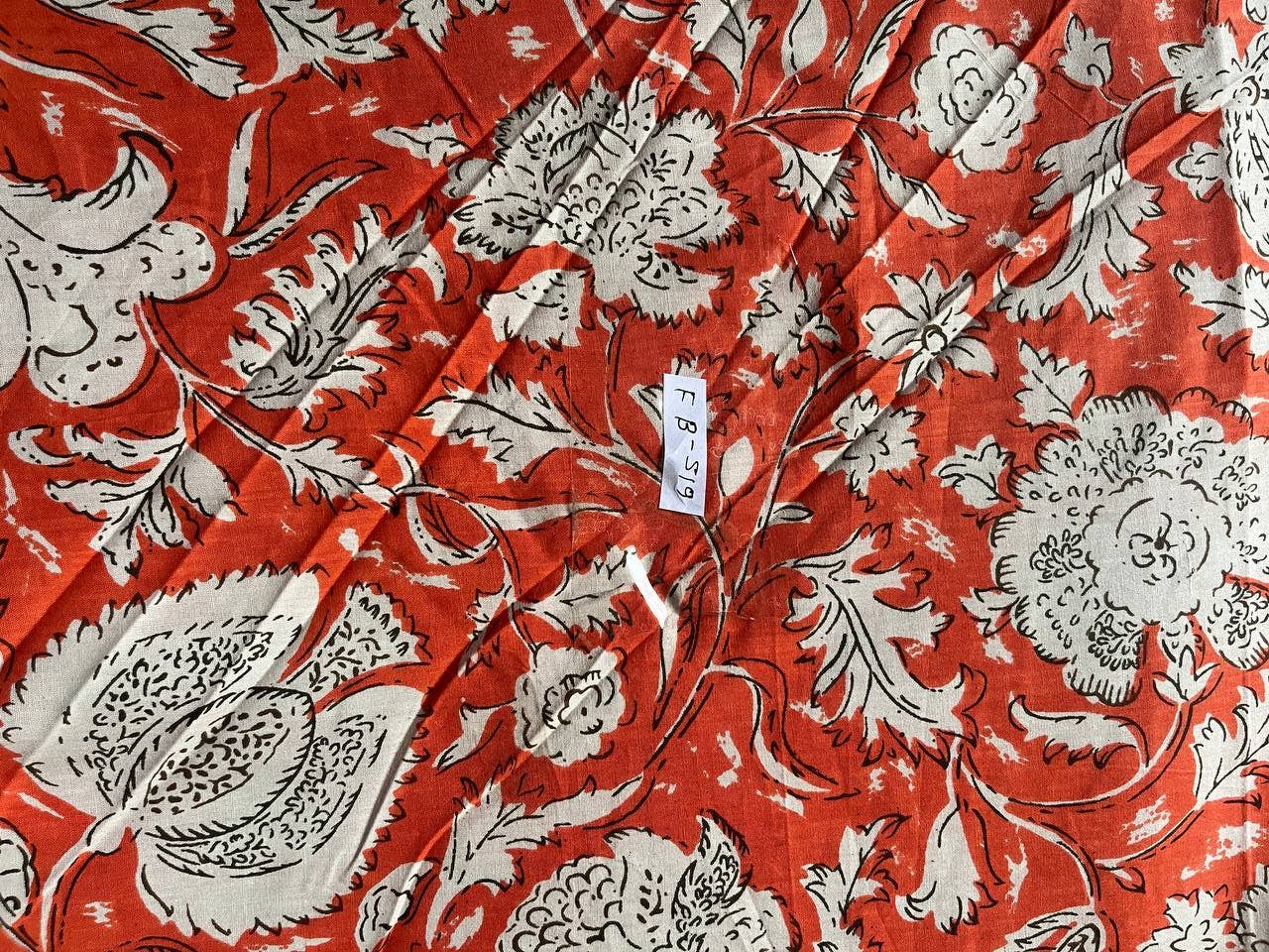 Bhawana Handicrafts - Wholesale Fabric Paint - Orange Amanda Printed Fabric Cotton Women Dressmaking Fabric4