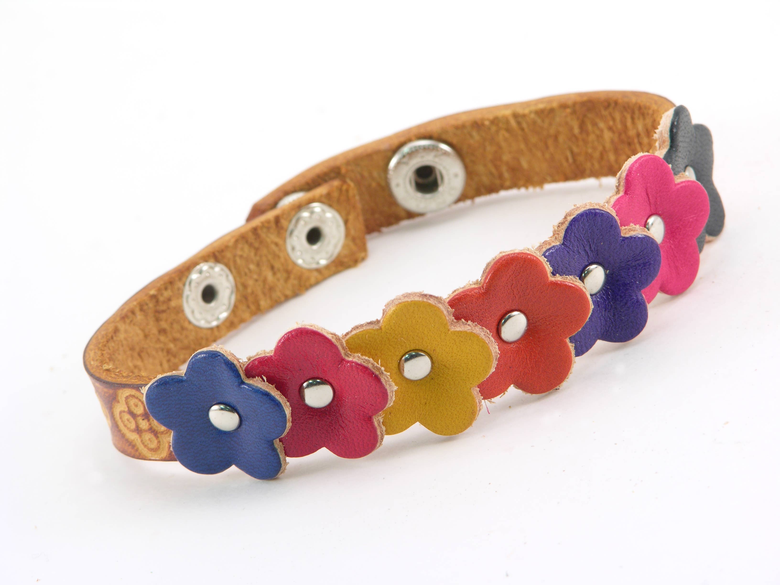 Sunflower Handmade leather inc - Venta al por mayor Brazalete - Pulsera de flores de cuero hecha a mano - BR0271