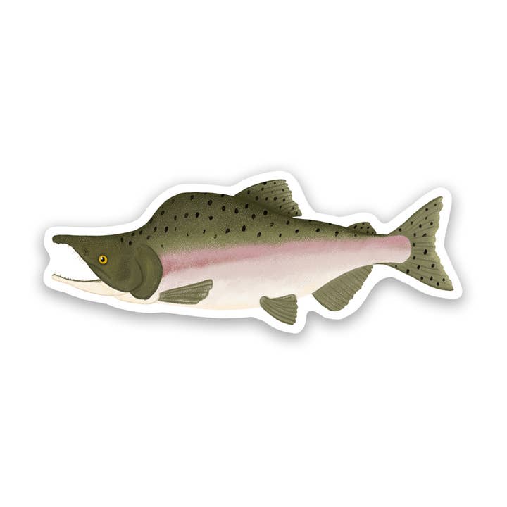 Pink Salmon Fish Vinyl Sticker Decal for wholesale by Proper Wolf