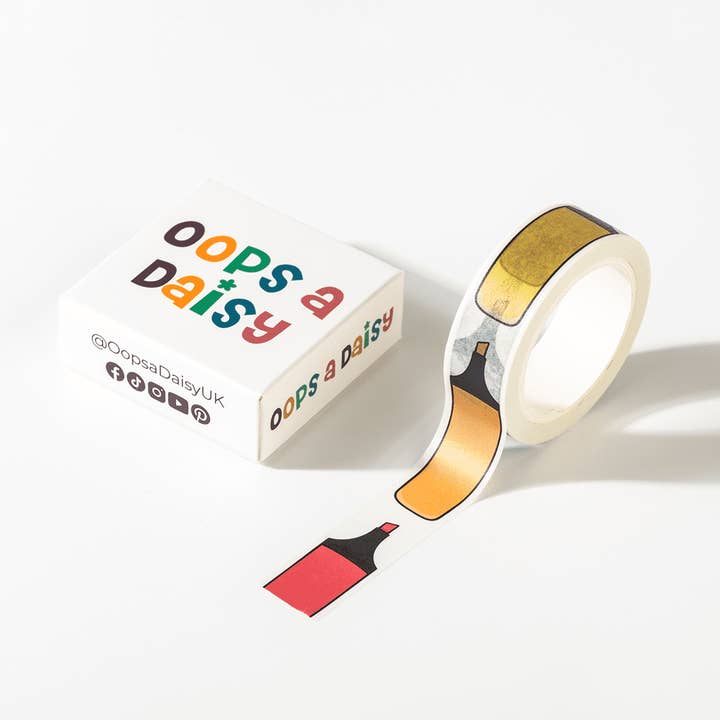 Textmarker - Regenbogen - Washi-Tape für den Großhandel von Oops a Daisy UK Ltd