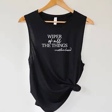 Wiper of all the Things Muscle Tank for wholesale by Little Buggies Apparel