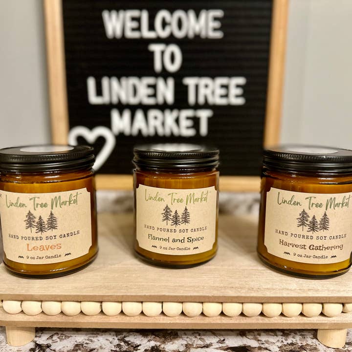 Linden Tree Market - Wholesale Jar/Filled Candle - 9 oz Soy Wax Jar Candle