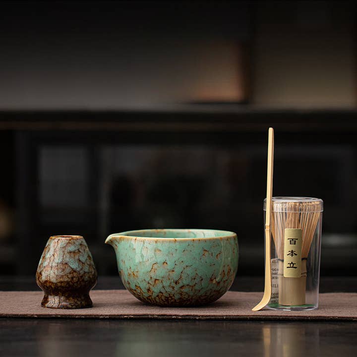 Ensemble Matcha en Céramique Gohobi 038 Émail Fluide pour la vente par Gohobi (We cover U.S. import duties)