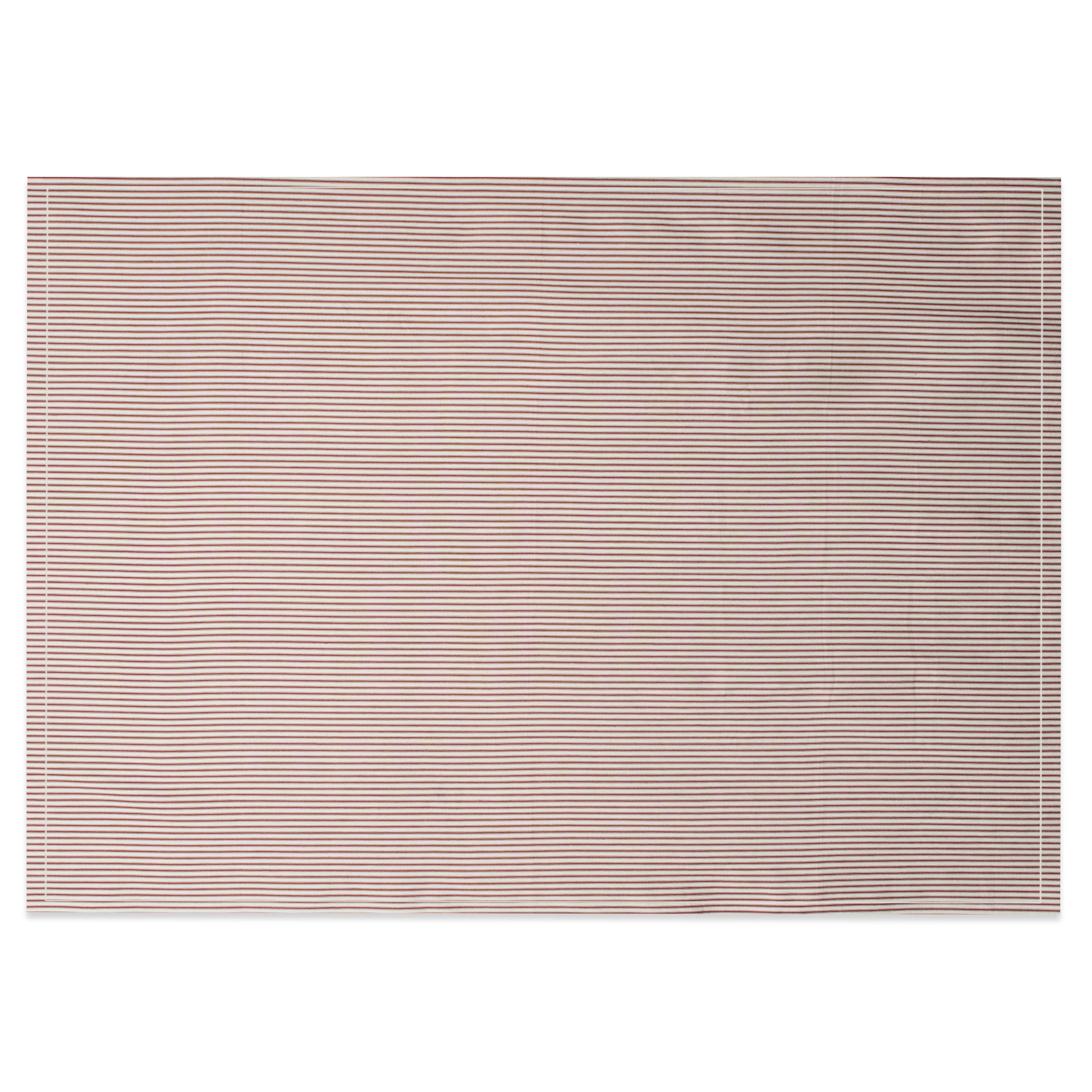 Heritage Lace - Wholesale Tablecloth - Ticking Stripe 60x84 Red White Cotton Tablecloth1