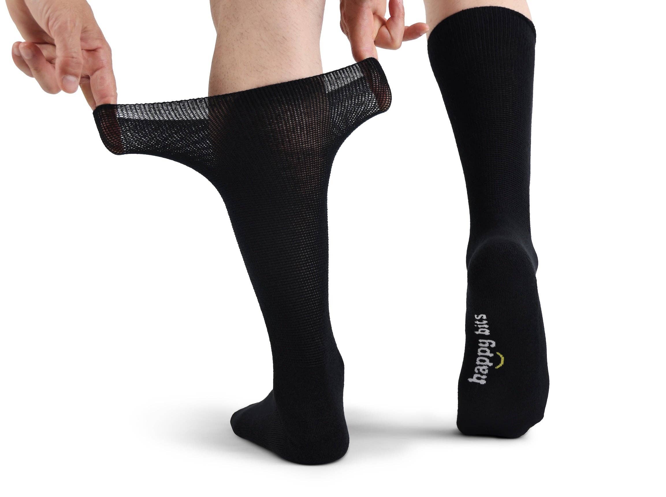 Happy Bits Socks - Wholesale Socks - Unisex - Cushioned Diabetic Bamboo Socks - Black1