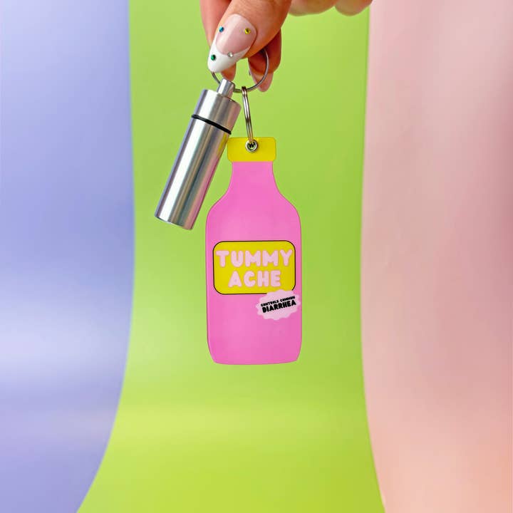 A Shop of Things - Wholesale Keychain - Women's - Tummy Hurts Mirror + Pill Case Keychain