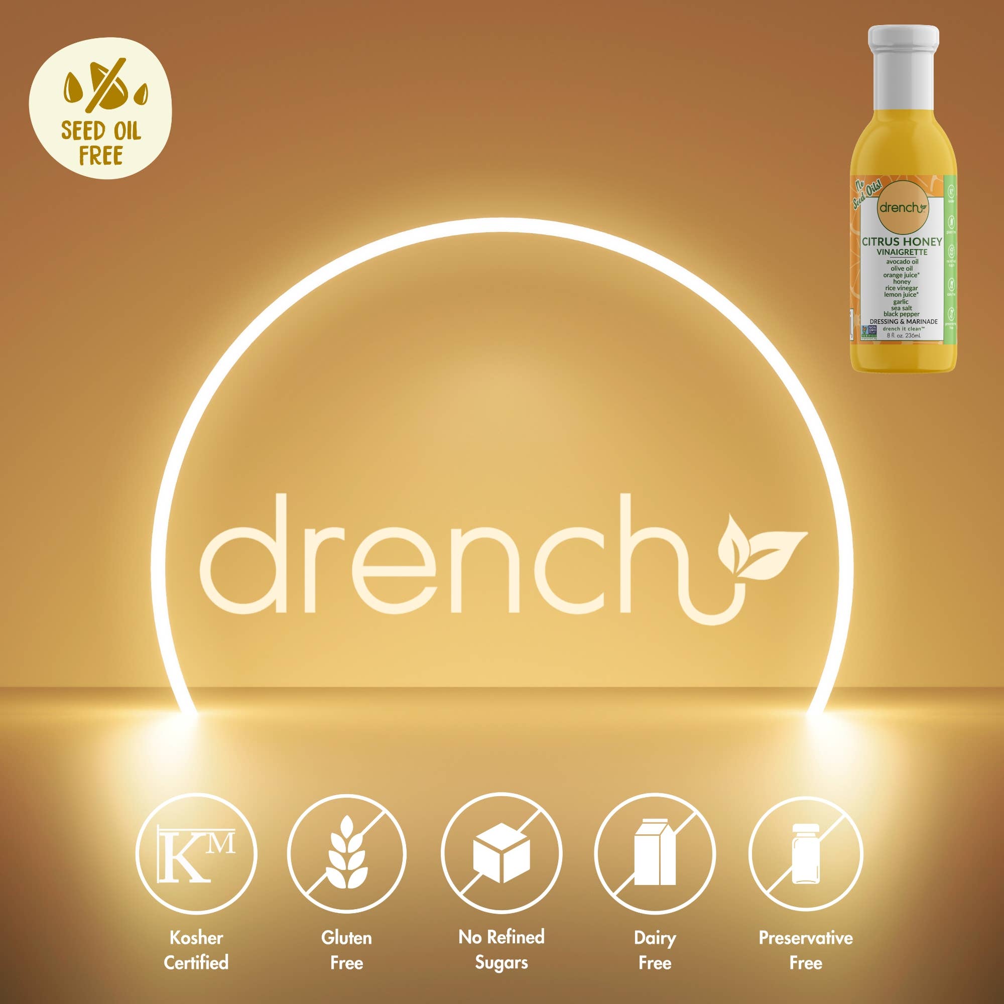 drench, llc - Wholesale Salad Dressing - Citrus Honey Vinaigrette Dressing & Marinade 8 oz3