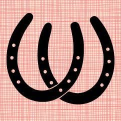 Double Horse Shoe Decal Sticker for wholesale by Bow-Dacious Designs