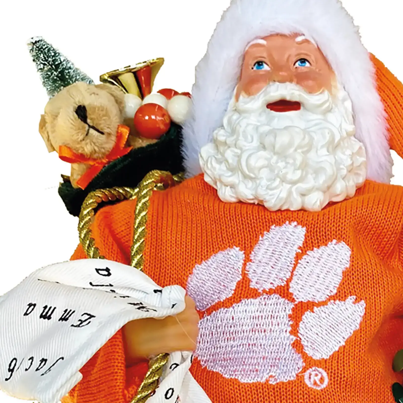 Santa’s Workshop Inc. - Wholesale Christmas Decoration - 12" Clemson Proud Santa1