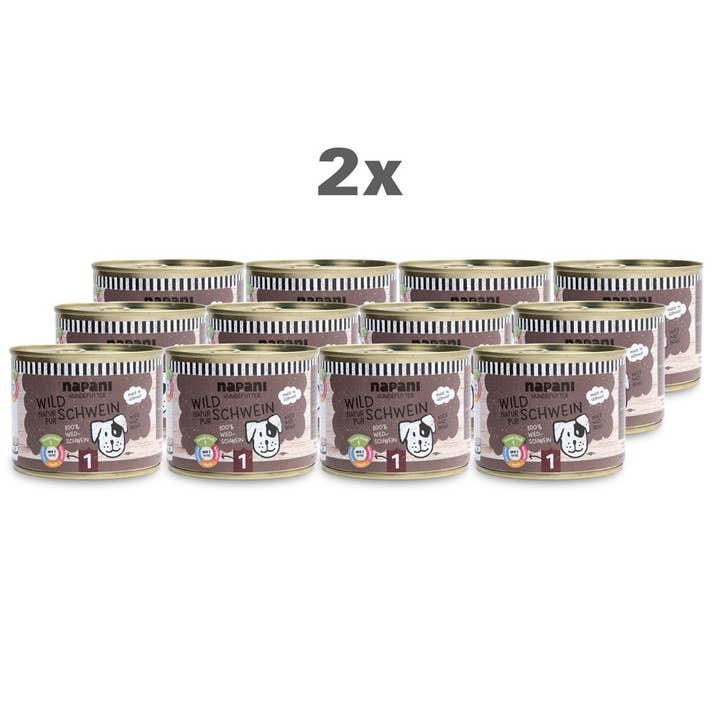 Cibo umido per cani, cinghiale puro 24 x 200g per la vendita all'ingrosso da parte di napani GmbH & Co. KG