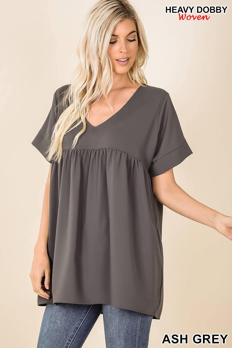 ASHMOCHA  `.42POPS EMPIRE WAIST SHIRRING TUNIC for wholesale on Faire29