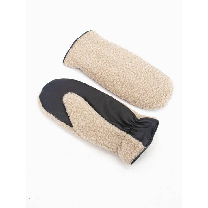 Sarta Accessories โ wholesale Mittens โ Women's โ Goldie Mitten Gloves - Cream, Borg1