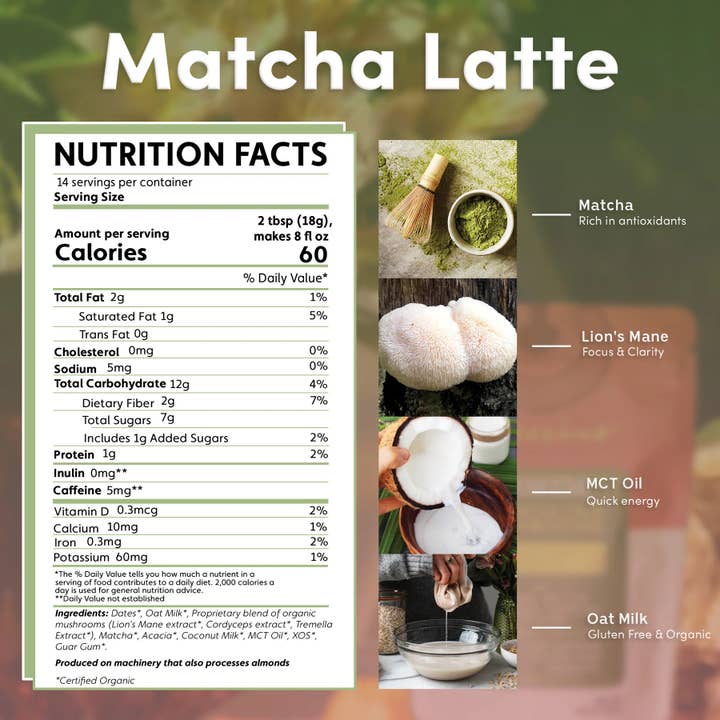 Teeccino – wholesale Health/detox tea – New!! Instant Miraculous Mushrooms Matcha Latte1