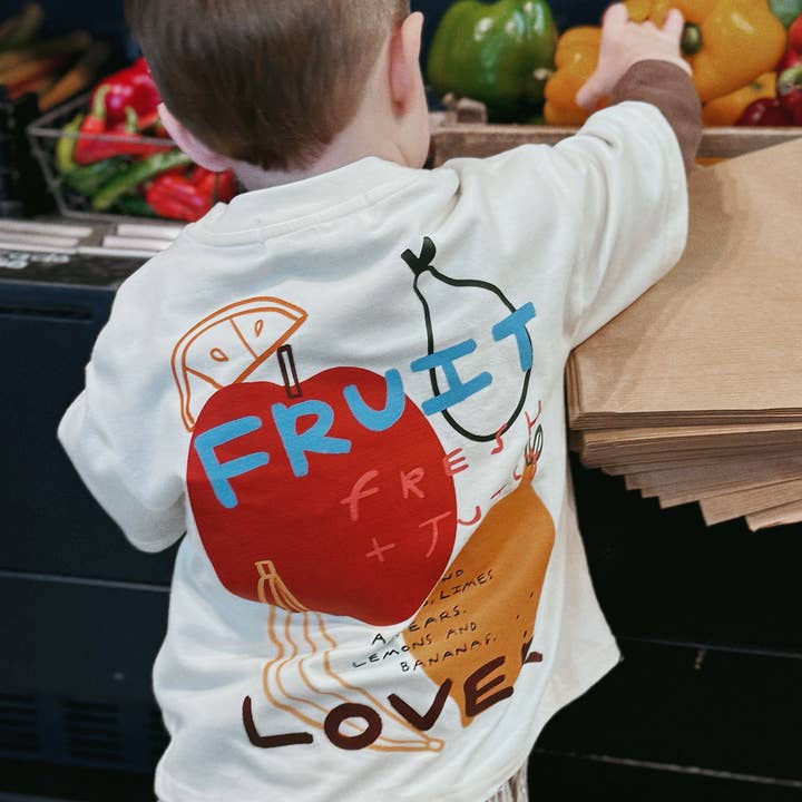 Ivory Oversized Children's Graphic T-shirt | Fruit Lover for wholesale by SimplyExtraJordanary