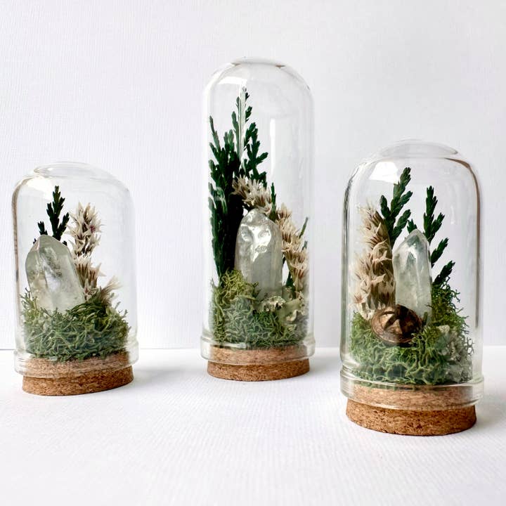 CA Studios - Wholesale Terrarium - Moonlight Mini Crystal Fairy Terrarium Floral Glass Cloche5