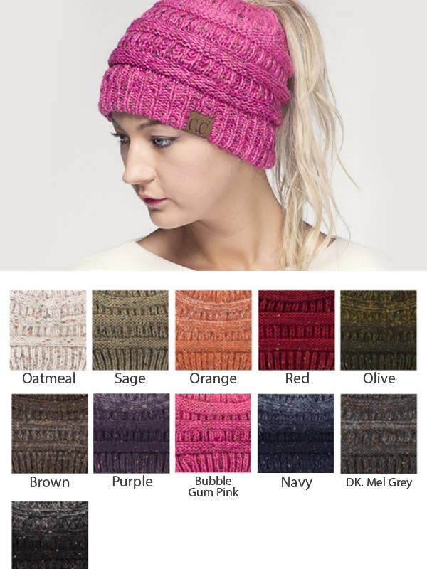 Gorro de cola de caballo con gorro de punto CC para venta al por mayor de Suzie Q USA