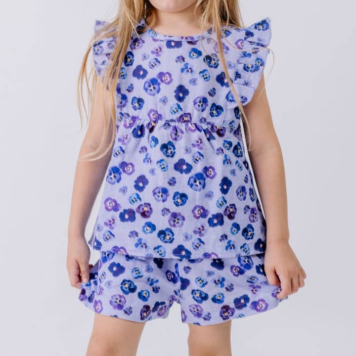 Purple Violas-Shorts for wholesale by walkiddy