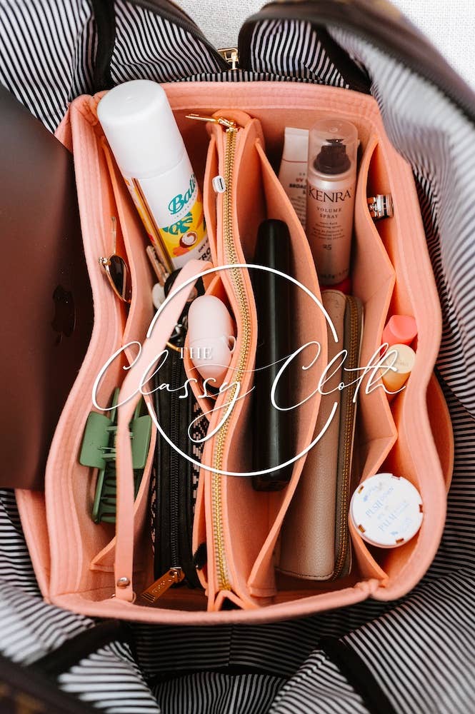 The Classy Cloth WS - Wholesale Purse/Bag Accessory - Women's - Tote Bag Purse Organizer Insert - Light Peach RTS2