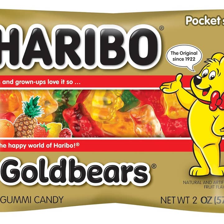 Snacky Candy - Wholesale Gummy - Haribo Pouch Original Goldbears Gummy Candy 2 oz 24 packs1