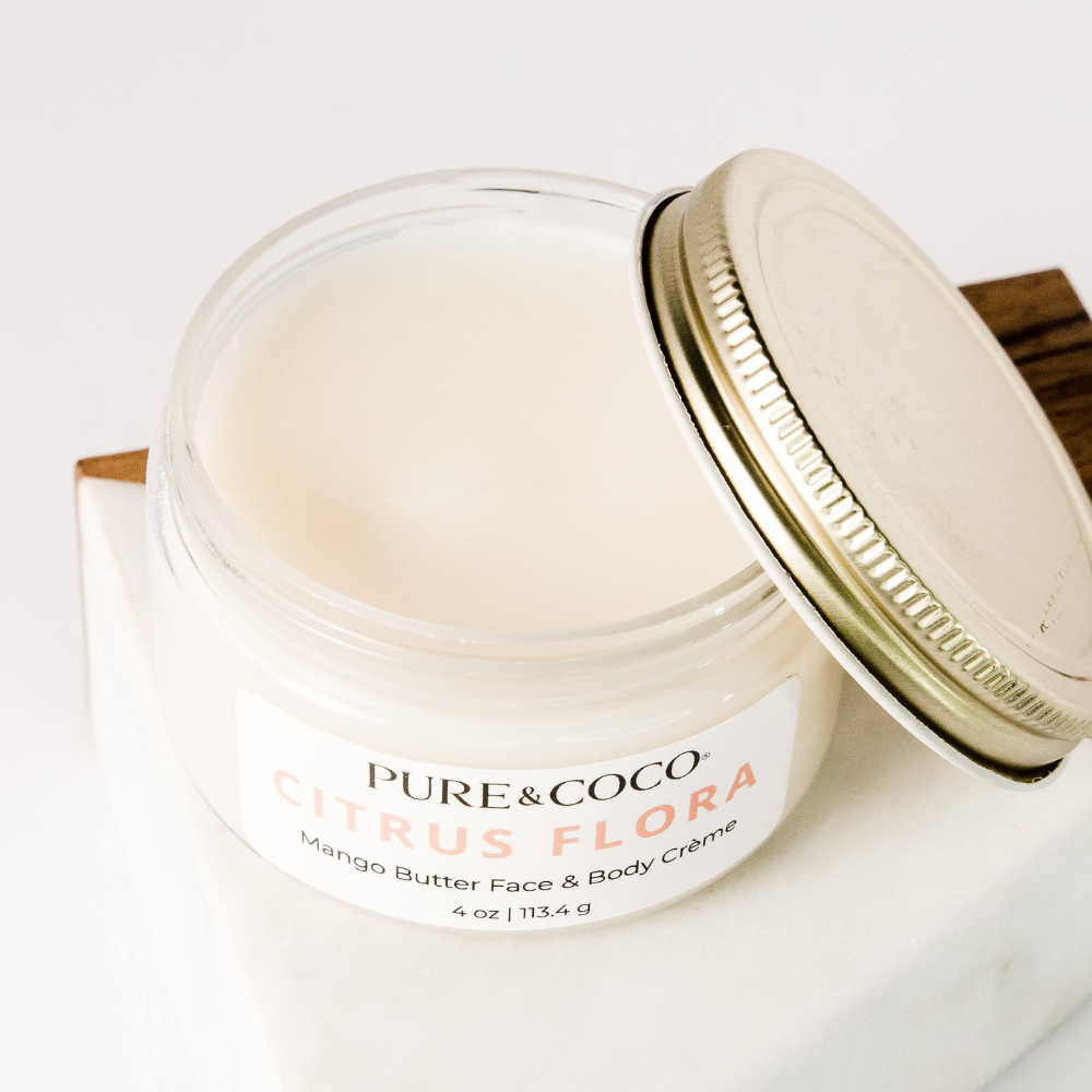 Pure & Coco | Organic Coconut Oil Face & Body Skincare - Wholesale Body Cream/Lotion - Citrus Flora Mango Butter Face & Body Crème Moisturizer1