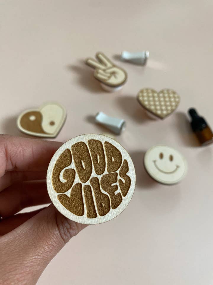 Good Vibes Car Air Vent Diffuser for wholesale by Pine and Quartz Collective
