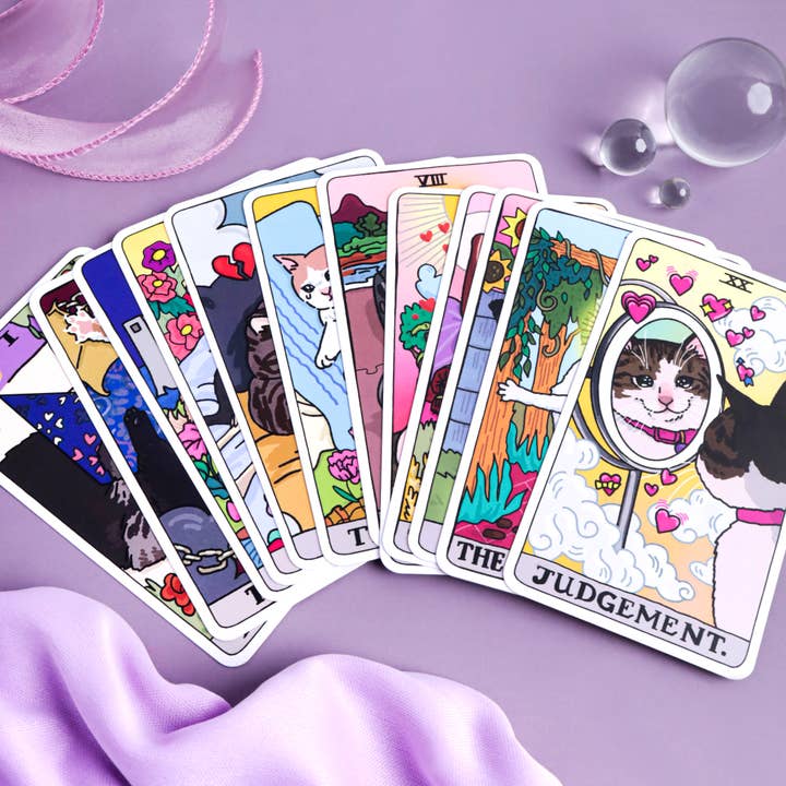 The Original Cat Meme Tarot Deck 22 Major Arcana for wholesale by Chonky Goods by Ping Hatta. Studio