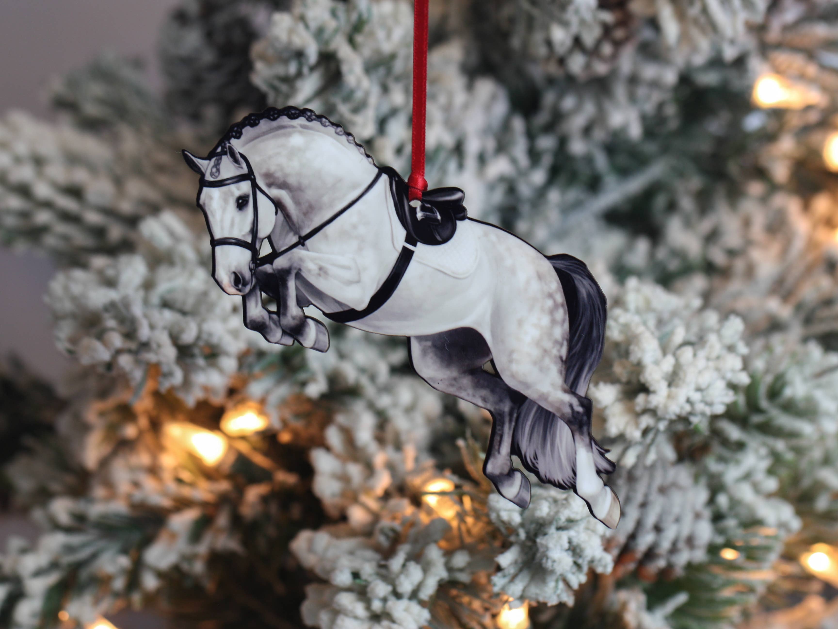Classy Equine - Wholesale Ornament - Jumping Horse Ornament - Gray Hunter Equestrian Décor3