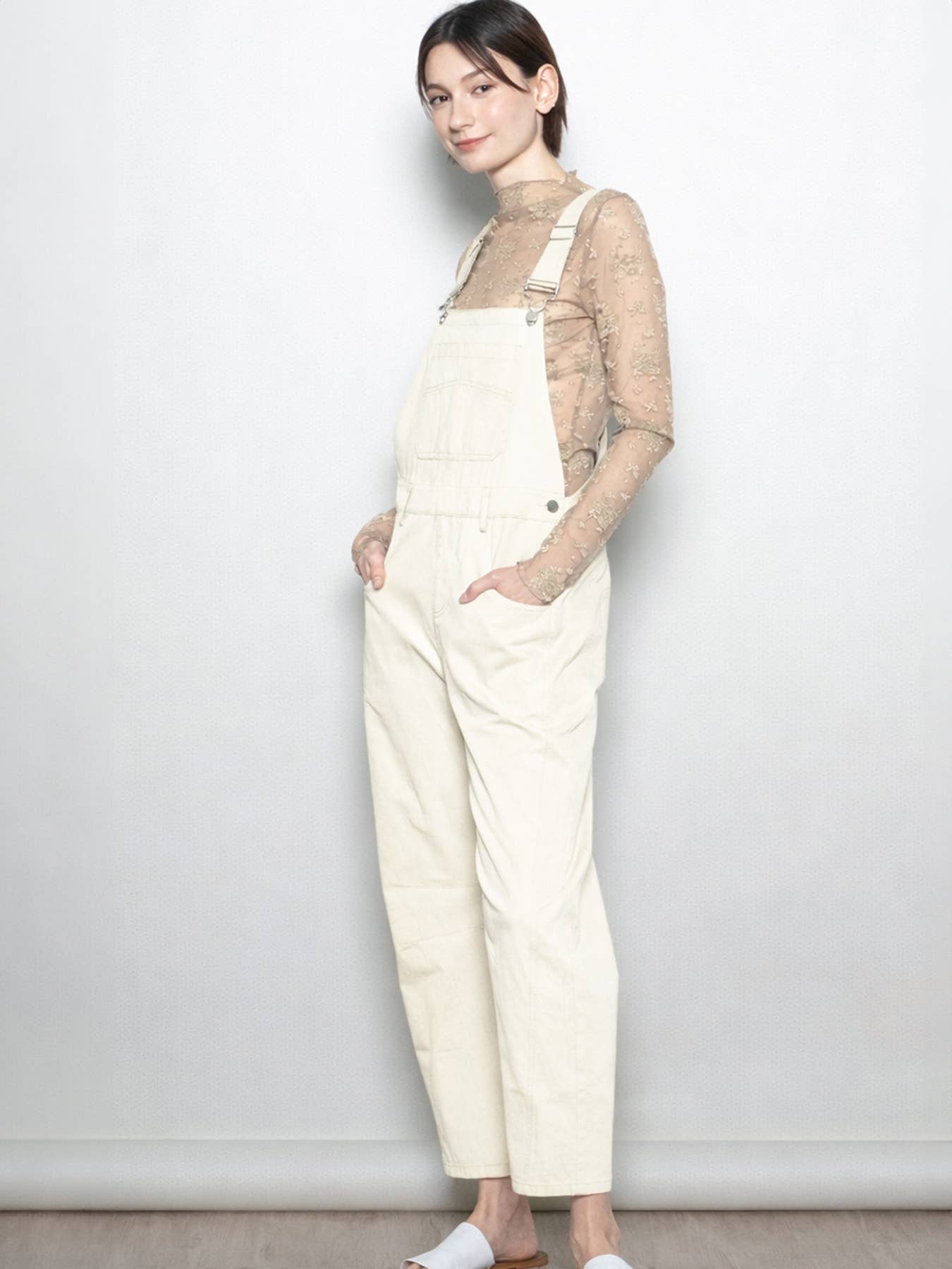 Elloh Collection - Wholesale Overalls - Women's - Relaxed Fit Barrel Leg Cotton Overall w Adjustable Straps17