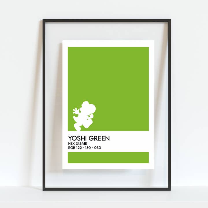 Imprimé rétro Yoshi Gamer (5 « x7") pour la vente par Colour Me Fun