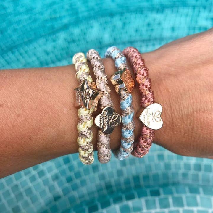 By Eloise - Wholesale Hair Tie - Woven Gold Star - Lemonade1