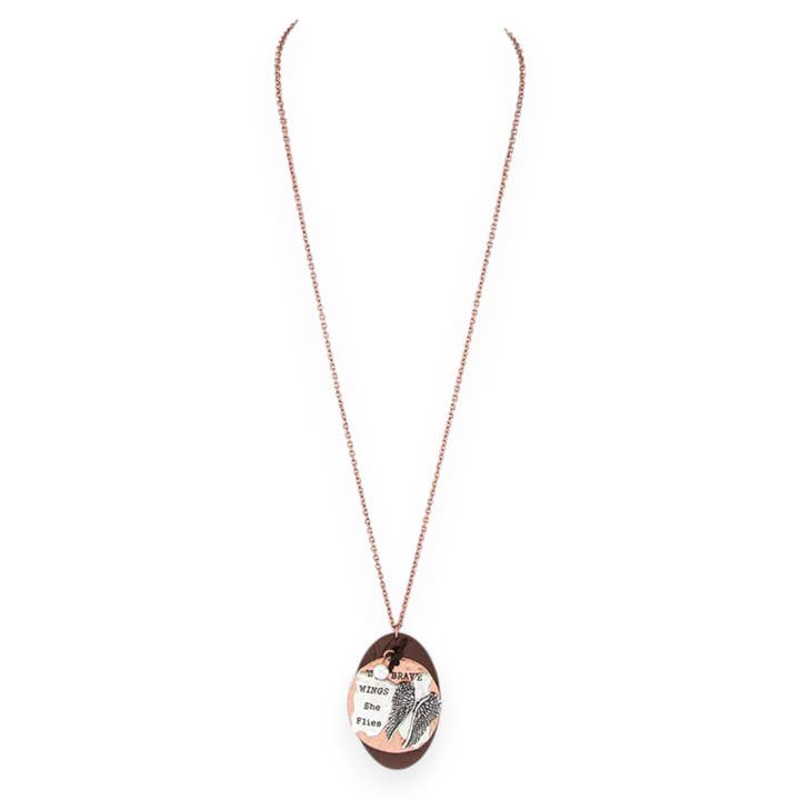 LA Jewelry Plaza - Wholesale Pendant/Charm Necklace - Wings Charm Leather Pendant Necklace1