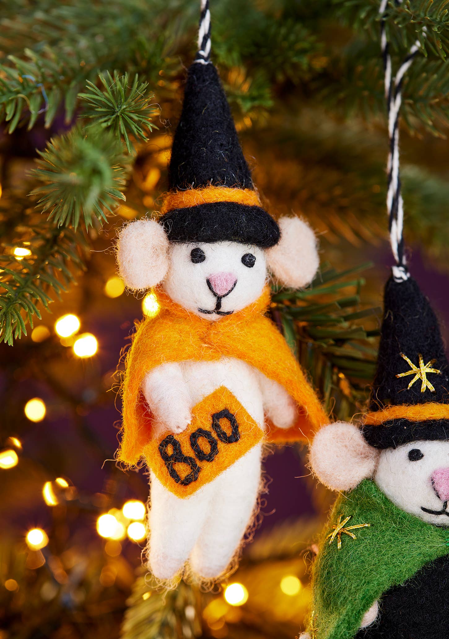 Namaste - Wholesale Ornament - Felt Witch Wizard Mice Decoration6