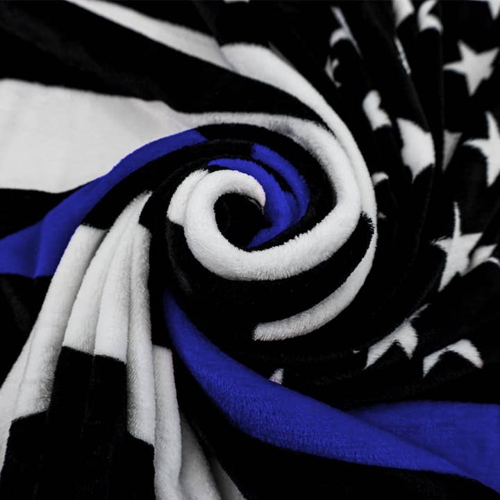 Flags Importer - Wholesale Throw Blanket - Thin Blue Line Soft Plush 50x60in Blanket6