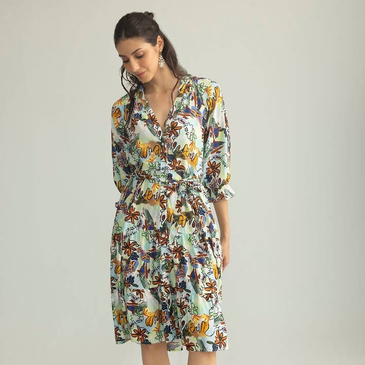 ArtHaus Tuinjurk in Koraalbloei voor wholesale door Myra Bag