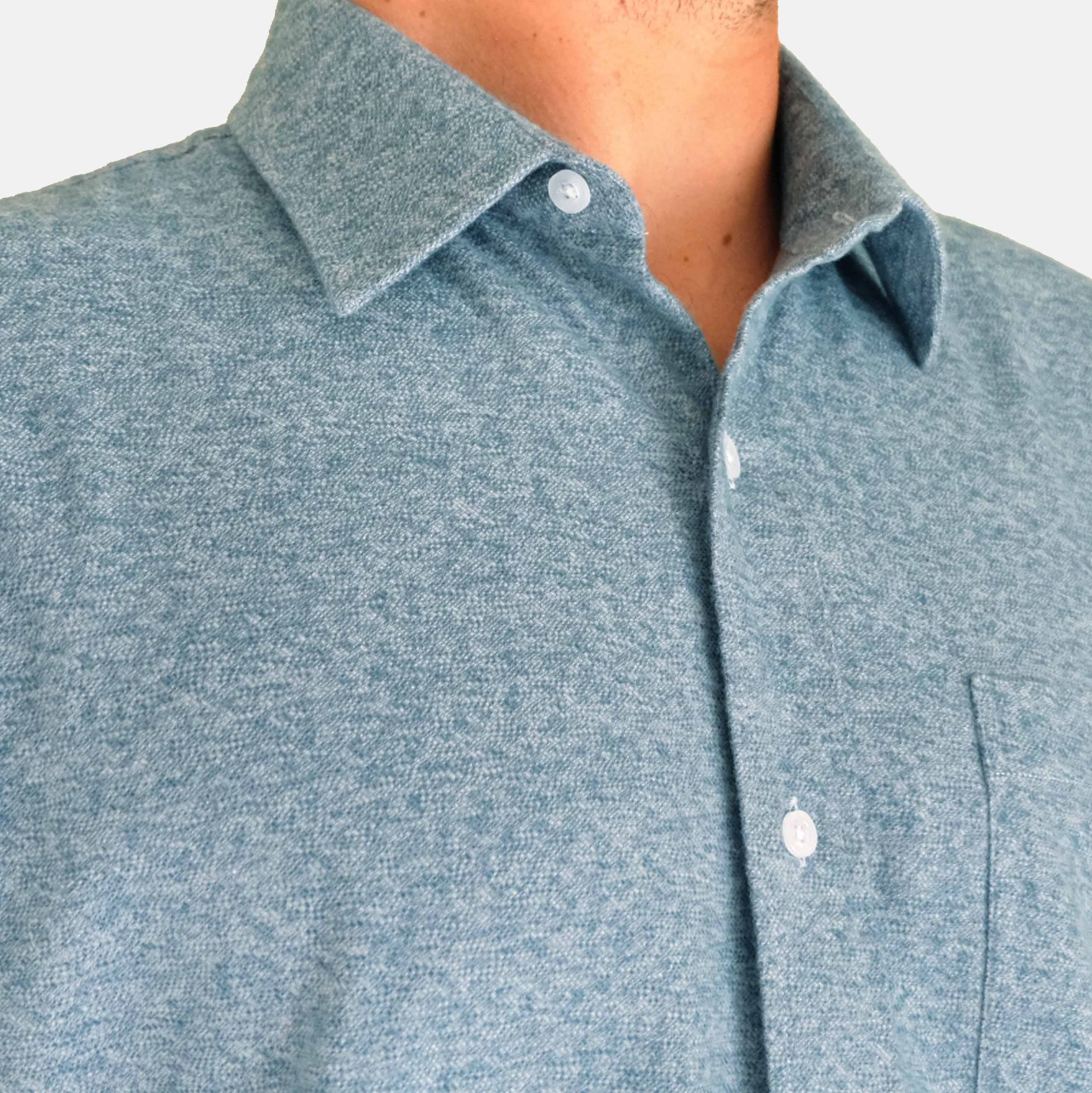 EKZO - Wholesale Button Down Shirt - Men's - Flannel Shirt Heather Opal5