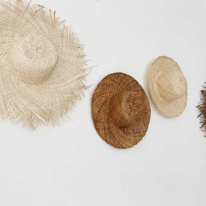 Bali Harvest - Wholesale Straw Hat - Unisex - Handwoven Straw Hat (Brown) - Sun Boater Wicker Hat Papale