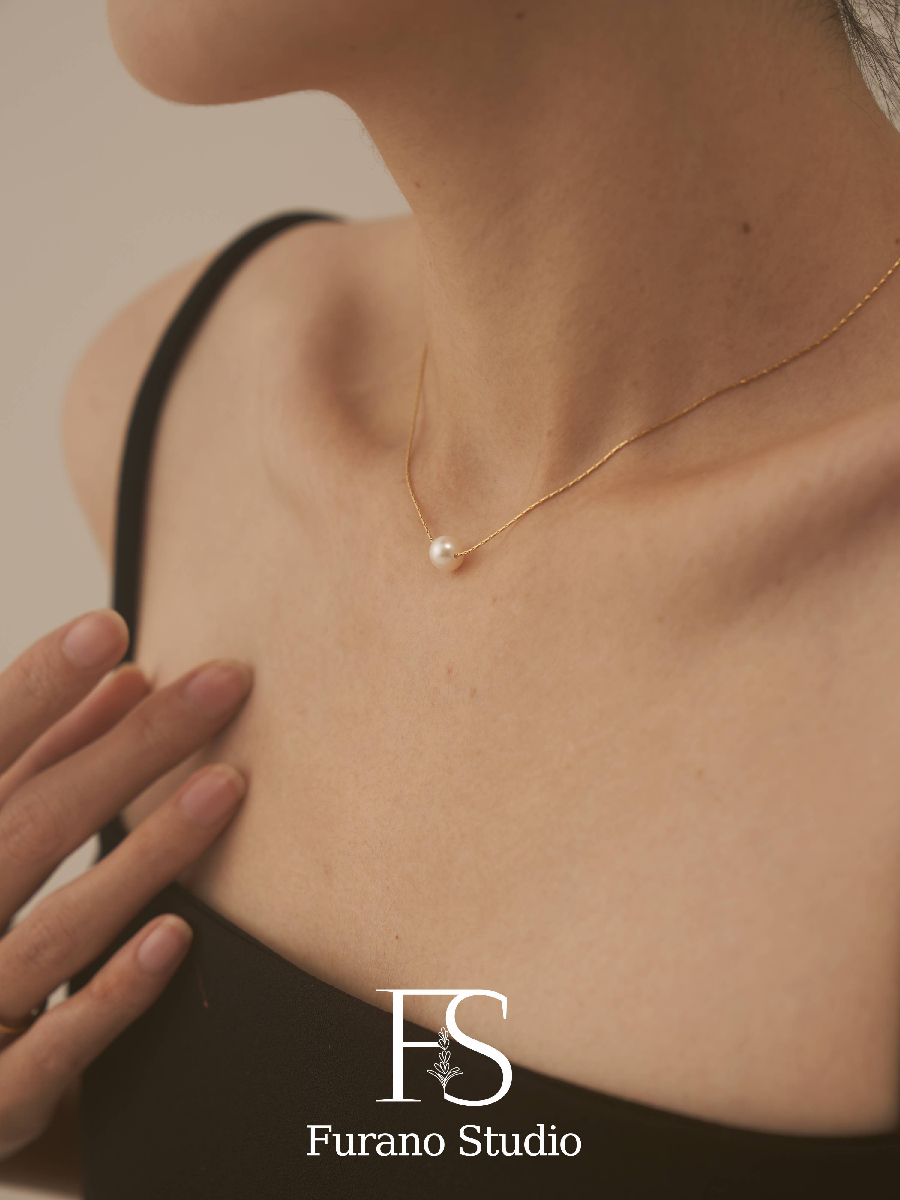 Furano Studio - Wholesale Pendant/Charm Necklace - 18K Gold Plated Floating Pearl Necklace,Pendant Necklace5