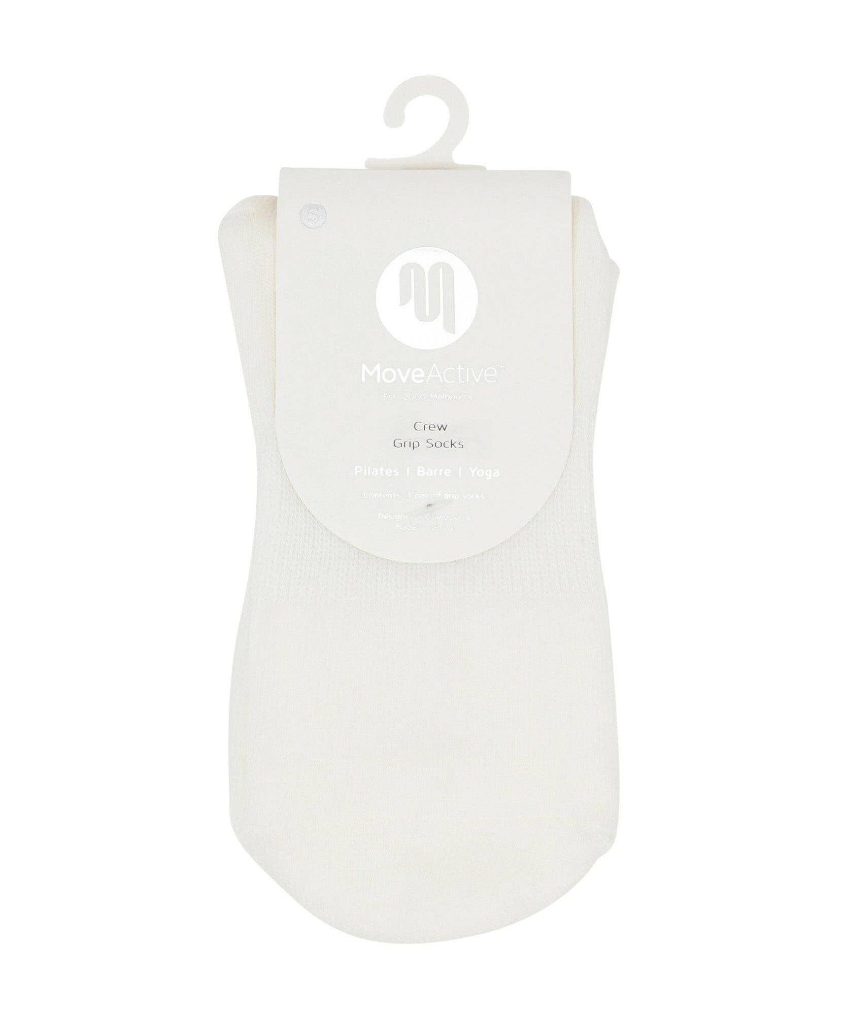 MoveActive - Vente Chaussettes – femme - Chaussettes antidérapantes Crew - Sporty Stripe Ivory7