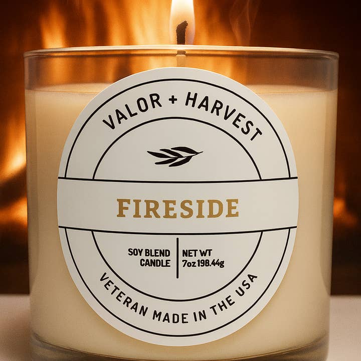 Fireside Doftljus – 7 oz Soja- och Kokosvaxblandning | Valor+Harvest för wholesale av Valor+Harvest