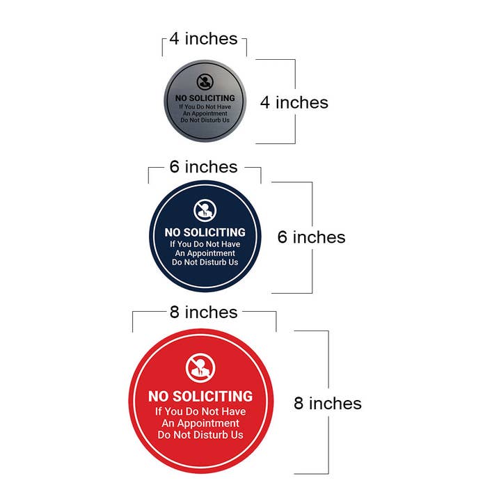 Circle No Soliciting If You Do Not Have An Appointment Do Not Disturb Us Wall or Door Sign for wholesale by All Quality