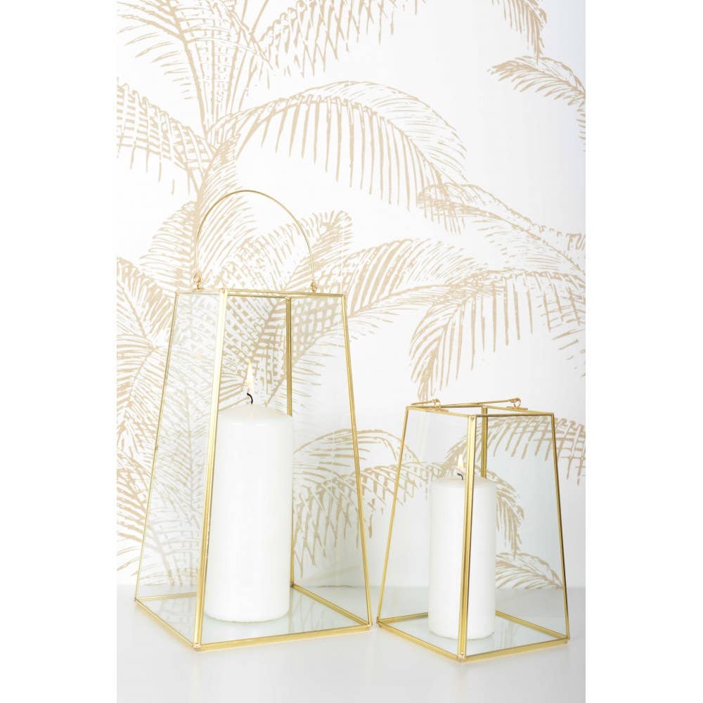 AULICA - Wholesale Lantern - Gold-edged lantern with handle h20cm1