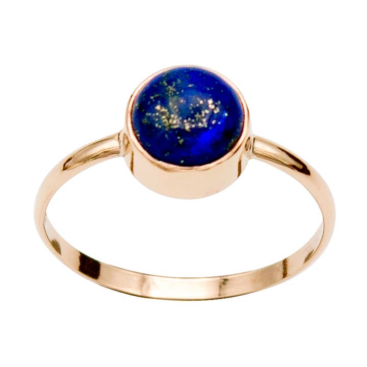 Lapis Lazuli ring met ronde rand 14k met goud gevulde ring voor wholesale door Bentley & Lo