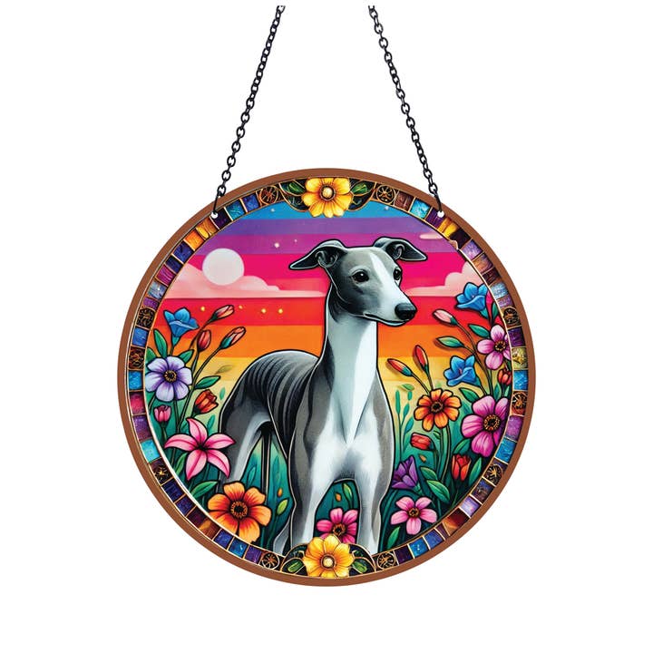 d'ears inc. - Wholesale Suncatcher - Italian Greyhound Acrylic Suncatcher with Chain #SC442