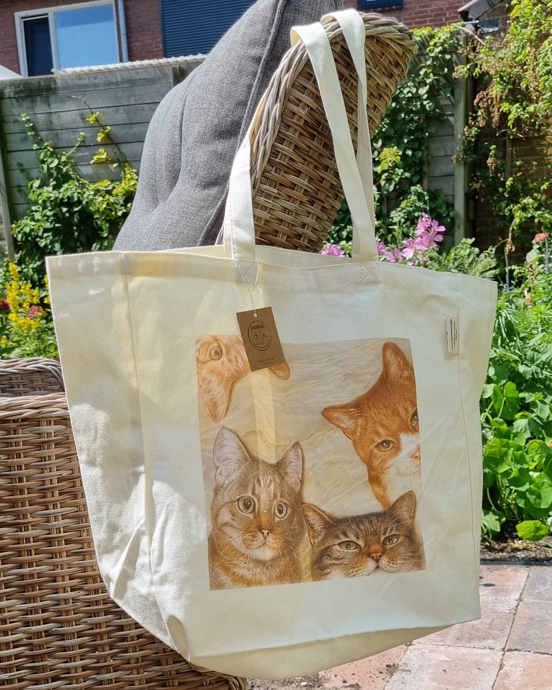 Animal Prints - Wholesale Tote Bag - Women's - Cotton shopping tote with print - Cat collage1