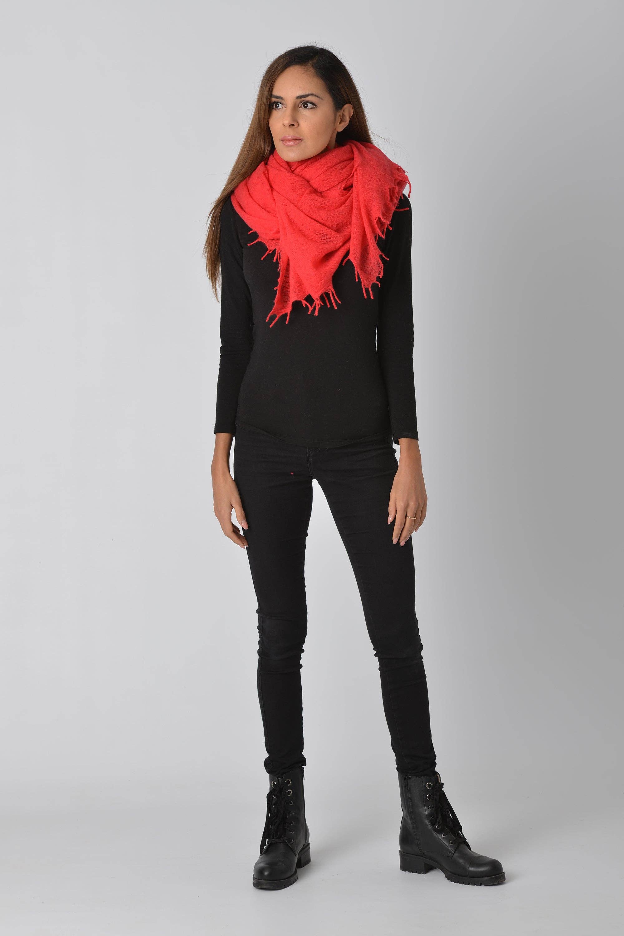 cute stuff GmbH – Cachecol - Mulher por atacado – Cachecol coral Caxemira Feli-CS1