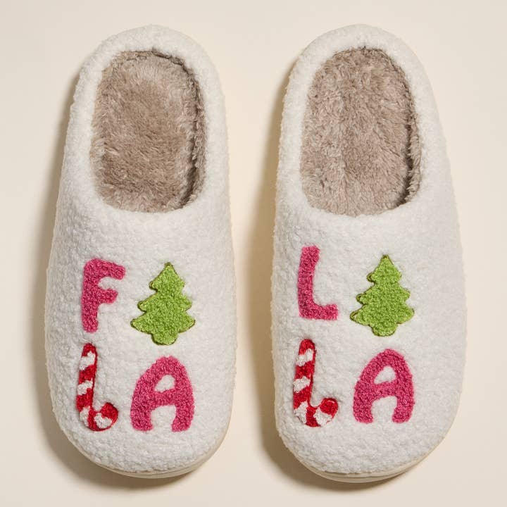 „FALALALA“ Weihnachtsbaum Flauschige Hausschuhe als Weihnachtsgeschenk für den Großhandel von Frem