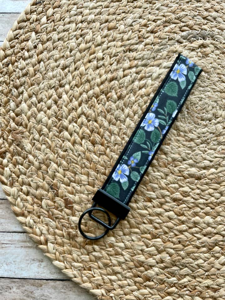 Rifle Paper Co. Briar Black Keychain Wristlet for wholesale by Designs by Rachel Joy