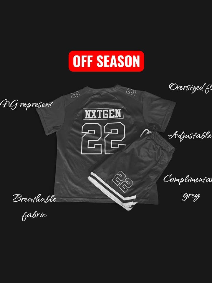 Off-season black basketball set (pre order) for wholesale by Next Generation clothing