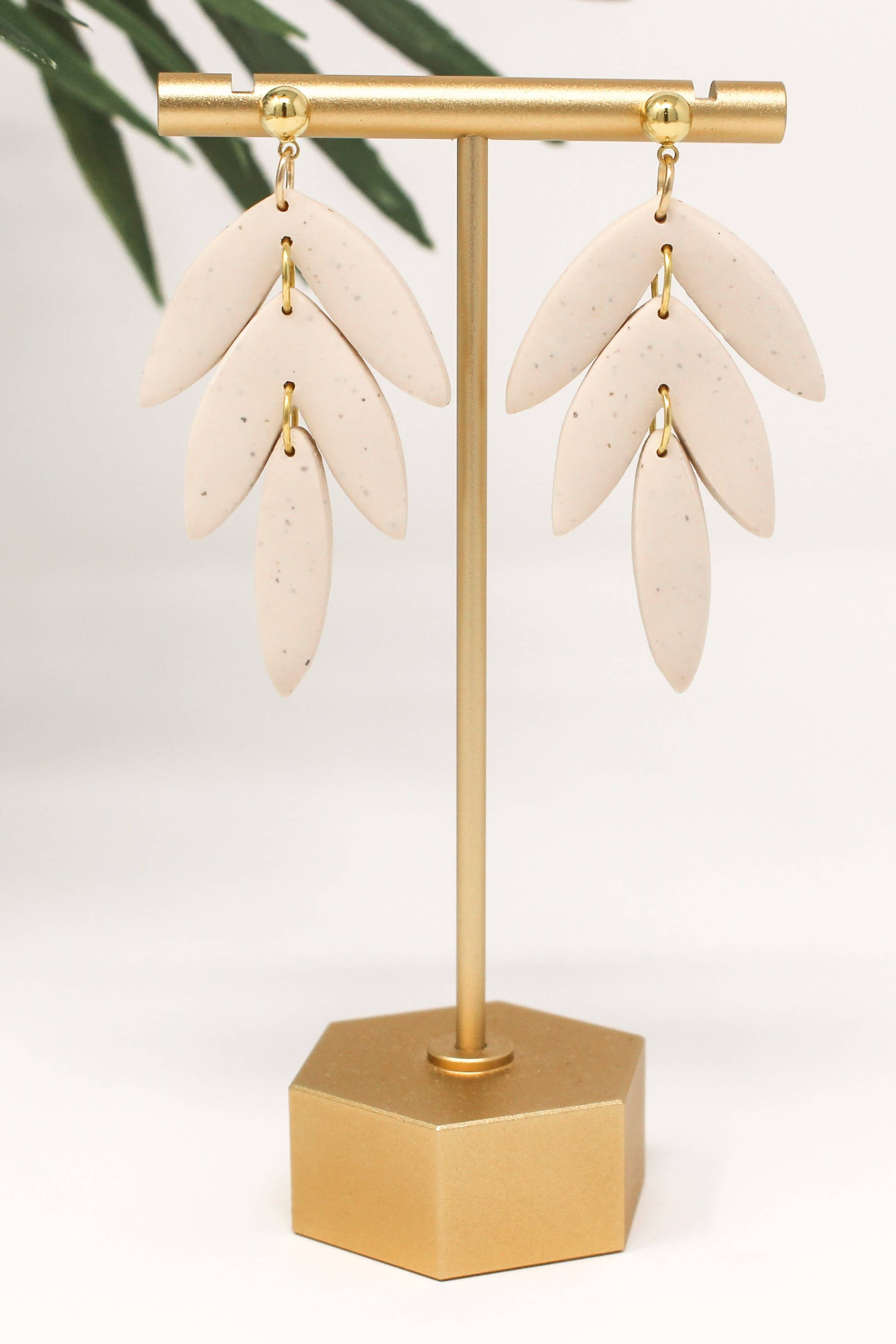 Fern and Arrow co. - Wholesale Dangle Earrings - Ruth- Polymer clay boho bohemian neutral sand dangle earring1