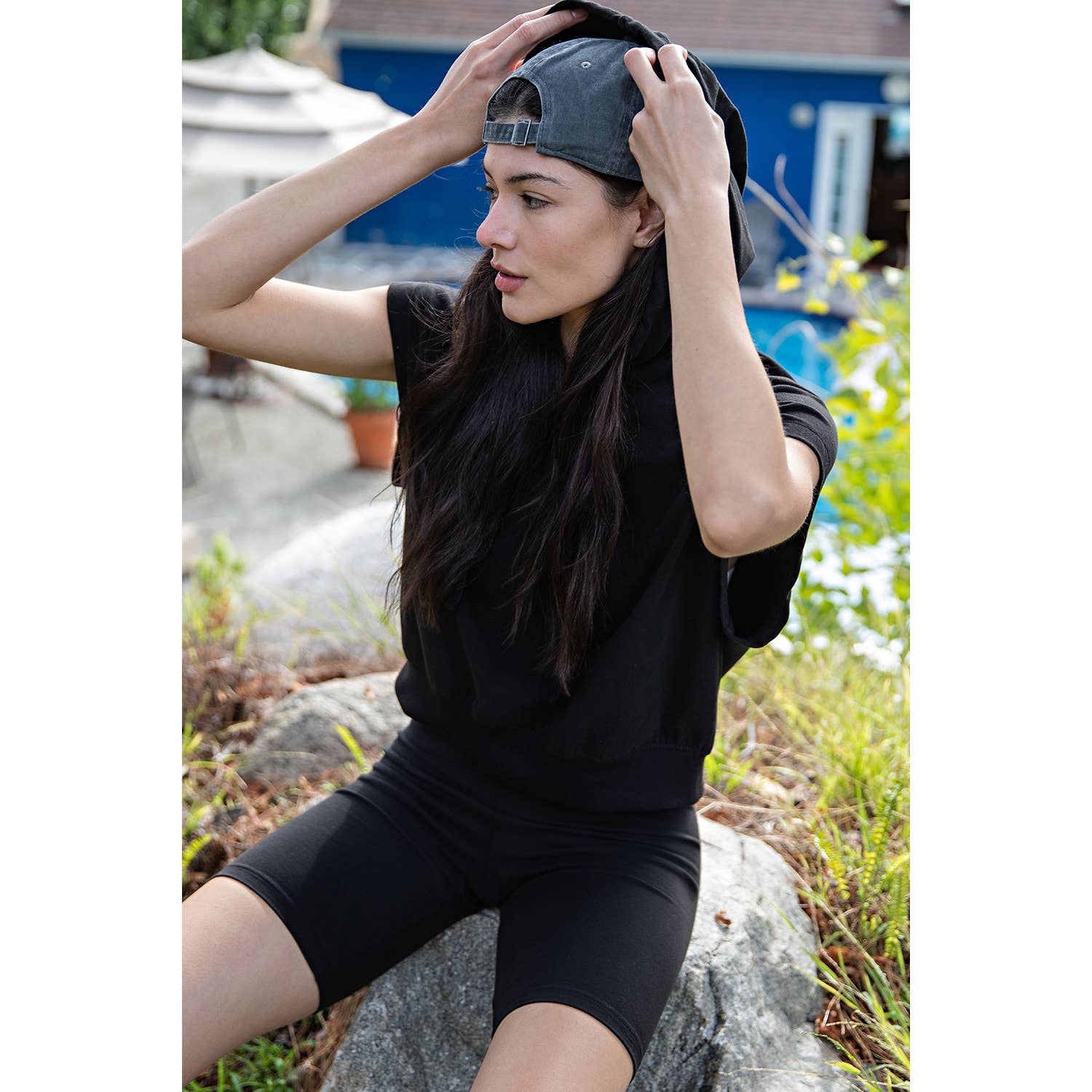 Rae Mode - Wholesale Hoodie - Women's - COTTON LYCRA SHORT SLEEVE HOODIE TOP3